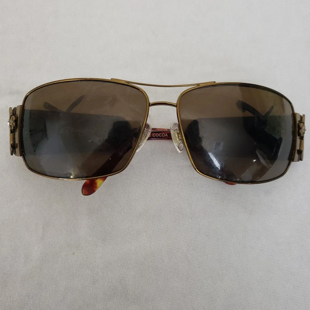 Y2K Ed Hardy EHS017 King of Beasts Sunglasses w/ Case 63-13 120‎ FRAMES ONLY
